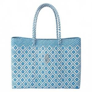 NEW LOLA'S BAG travel azrec tote bag with clutch in sea blue